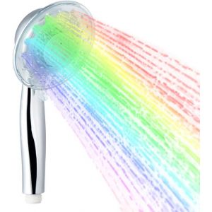 KGABERY-Pommeau De Douche Led Douchette Avec 7 Couleurs Changeantes Tête De Douche -Débit D'Eau Réglable - Neuf