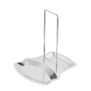 Support De Couvercle De Casserole En Acier Inoxydable Argenté, Support De Cuillère Amovible, Support De Plateau D'égouttage De Table - Neuf