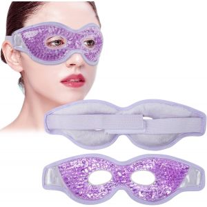 Masque Pour Les Yeux Froid, Masque En Gel Pour Les Yeux Gonflés, Cernes, Migraines, Compresse De Glace Réutilisable Pour La Thérapie Par Le Chaud Et Le Froid, Soulage La Fatigue Oculaire (Violet) - Neuf