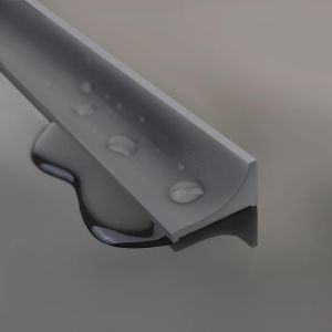 SJZG-Barrière De Douche Pliable Et Système De Rétention Pour Barrage D'Eau Et Maintient L'Eau À L'Intérieur Du Seuil (L Type Gris, 1 M) - Neuf