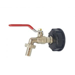 Adaptateur de robinet filet&eacute; en laiton 1/2"" pour r&eacute;servoir d'eau IBC - Se connecte aux tuyaux d'arrosage, durable et fiable - Neuf