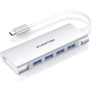 NAERYUT-Hub Usb C Avec 4 Ports Usb 3.0 Et Chargeur Type C,Adaptateur Usb C Compatible 2024-2016 Macbook Pro&2024-2018 Mac Air,Ipad,Iphone 15/16 Série,Plus D'Appareils De Type C (C31 Argent) - Neuf