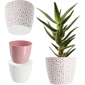 Lbgwp60-Pot De Fleurs En Plastique, Diamètre 11-21 Cm, 5 Couleurs, Pot Simple Et Robuste, Cache-Pot Rond Pour Fougère (Diamètre 15 Cm, Rose) - Neuf