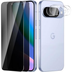 LORANKA-Lot de 2 protections d'&eacute;cran pour Google Pixel 10 + protection d'objectif d'appareil photo, verre tremp&eacute; anti-espion, facile &agrave; installer, duret&eacute; 9H, r&eacute;sistant aux rayures, sans bulles - Neuf