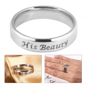 Bague Tendance En Acier Titane Pour Homme Et Femme, Bijou Avec Lettres Decoratives (Argent 8) - Neuf