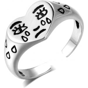 Yemaesre-Pleurer Vi Bague, Coeur Brisé Déclaration Vi Triste Amour Coeur Ouvert Bague Réglable Anniversaire Bijoux Cadeaux Pour Femmes - Neuf