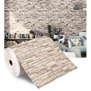 ore-Papier Peint Autocollant 3D en Brique Souple 70cm x 2m,Rouleau Adhésif Décoratif pour Salon,Maison et Cuisine-Light yellow-70cmx200cm - Neuf