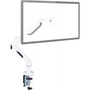 Support &Agrave; Moniteur, Bras De Table Pour 1 &Eacute;cran, 17-36 Pouces, Vesa 75/100, Fixation Mobile, Blanc - Neuf