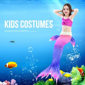 Maillot De Bain Trois Pieces Pour Filles, Bikini Sea Maid, Maillot De Bain Creatif Pour Enfants Avec Queue De Poisson (150) - Neuf