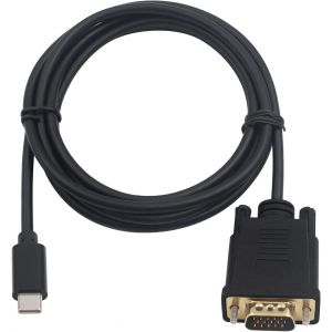 KALANKA-Câble USB C vers VGA, Câble Adaptateur USB Type-C mâle vers VGA mâle, Prend en Charge 1080p utilisé pour Ordinateur, Moniteur, projecteur, télévision, sans Port Thunderbolt 3 (1,8 mètre) - Neuf