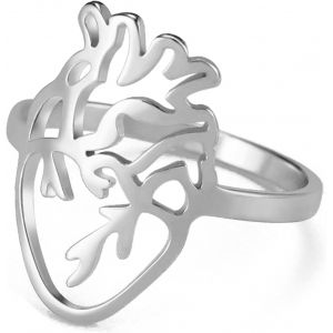 Kahfl-Bague Anatomique De Coeur Creux Bague Anatomique Bijoux M&eacute;dicaux En Acier Inoxydable Pour M&eacute;decin Infirmi&egrave;re Femme Et Homme - Neuf