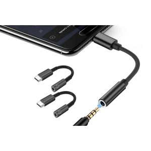Adaptateur audio USB Type-C vers prise jack 3,5 mm femelle - Lot de 2 - Neuf