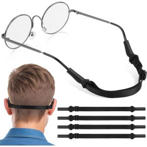 4 Pièces Cordon Lunettes Enfant,Porte Lunettes,Cordon Lunettes Homme Cordons À Lunettes De Sport Chaîne À Lunettes Cordons Flottants Porte-Lunettes Oreilles Hommes Sangles Réglables Accessoires - Neuf