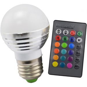 Sjzg-3w Ampoule Led Rgb Dimmable Avec Télécommande Lumière Intelligente Changement Pour Décoration Intérieure Sans Batterie - Neuf
