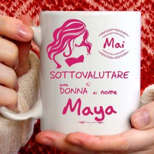 Eryi-Mug Maya Amusant Pour Petit-Déjeuner, Thé, Tisana, Café, Cappuccino. Gadget Tasse Personnalisée : Ne Sous-Estimer Pas Une Femme De Nomemamaya. Également Comme Idée Cadeau Originale Et Amusante. - Neuf