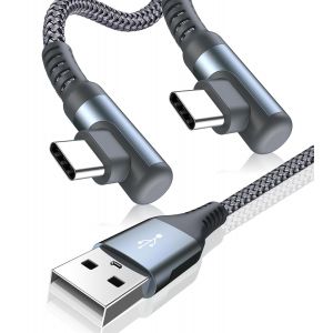 Kalanka-Câble Usb C Coudé 90 Degrés [3m+2m Lot De 3] 3.1a Charge Rapide Câble Chargeur Usb C Pour Iphone 16 15 Pro Max, Samsung Galaxy S25 S24 S23 S22 S21 S20, Note 20 10, Sony, Xiaomi, Huawei, Pixe - Neuf