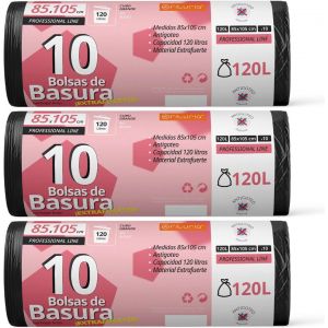KALANKA-Ofituria Lot de 30 sacs poubelle résistants en plastique pour tous types de déchets 120 l 85 x 105 cm - Neuf