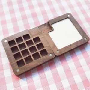 Palette Daquarelle,Palette De Carnet De Croquis Portable 15 Grilles,Mini Tui De Peinture De Voyage,Bote De Palette De Couleurs En Bois Pour Cadeau De Peinture Pour Peintres (71 Mm X 71- - Neuf
