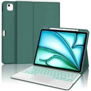 Winchking Clavier Pour Ipad Air 13 Pouces M3 2025 - Coque Clavier Pour Ipad Air 13 Pouces M2 2024, Trackpad Multi-Touch,Rétroéclairage 7 Couleurs, Azerty,[Z1064] - Neuf