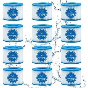 Lot de 12 Filtre VI Cartouche pour Bestway Lay-Z-Spa,Filtre de Spa et de Bain &agrave; remous Type VI pour filtres Coleman SaluSpa,pour Filtre Bestway,Lay-Z Spa,pour Intex - Neuf