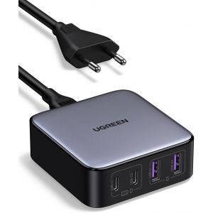 JGD-Nexode 65W 4 Ports Chargeur USB C Rapide Bureau avec GaN II Tech Compatible avec iPhone 17 Pro Max Air 16 15 14 13 12 MacBook Pro Air iPad Galaxy S25 Ultra S24 S23, 2M C&acirc;ble Alimentation Inclus - Neuf