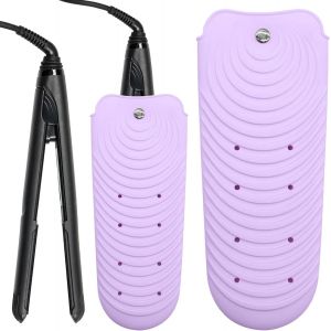 KAL-Pochette En Silicone Résistante À La Chaleur Pour Fer À Lisser, Housse De Coussin De Voyage Antidérapante Pour Fer À Boucler Et Fer Plat, Support De Tapis Chauffant Portable Pour Fer À Boucler Et - Neuf