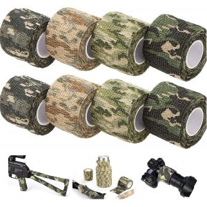 Camo Tapes Lot De 8 Rouleaux De Ruban Adhésif Multifonction Stealth Camouflage Tape Tissu Non Tissé Autocollant Pour Lampe De Poche,Télescopique,Vélo (5 Cm X 4,5 M) - Neuf