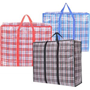 Mevronisshop-Lot De 3 Sac De Rangement, Grands Sac Pliables Rangement V&ecirc;tements Grande Capacit&eacute; Sacs De D&eacute;m&eacute;nagement Avec Fermeture Zipp&eacute;e Et Poign&eacute;es Pour Les D&eacute;m&eacute;nagements, Le Linge, Les Courses (6 - Neuf