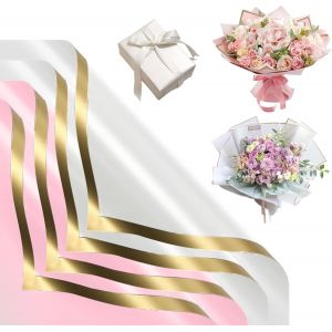 Lot De 20 Feuilles De Papier Pour Bouquet De Fleurs Imperm&eacute;ables - 2 Couleurs - Papier D'emballage Floral - Papier Cadeau Floral Imperm&eacute;able - Bouquet De Fleurs - Papier D'emballage - 58 X 58 Cm - Neuf