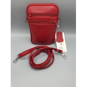 SAC A MAIN ROUGE EN CUIR FEMME ANAIS DE 13 CM - Neuf