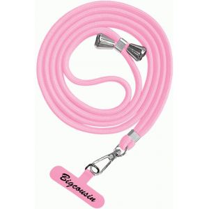 Tour De Cou Telephone Universelle,R&eacute;glable Amovible En Nylon Pendentifs Collier De Longe Porte-Cl&eacute;s Cordon Pour Plupart De T&eacute;l&eacute;phones Intelligents,Rose - Neuf