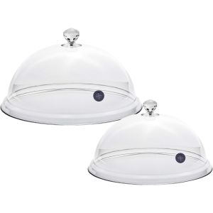 Ulteronixshop-D & D Cloche FUMOIR - FUMOIR DE Table - Cloches Smoking, Dome Smoking, Plastic Cloche Transparente pour Fumer Froid, Paquet de 2, Diam&egrave;tre 20cm et 25 cm - Neuf