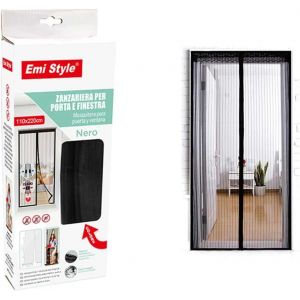 Kalanka-Rideau De Moustiquaire Magnétique Pour Porte Fenêtre Avec Autocollant, Moustiquaire Anti-Insectes, Facile À Installer (110 X 220 Cm, Noir) - Neuf
