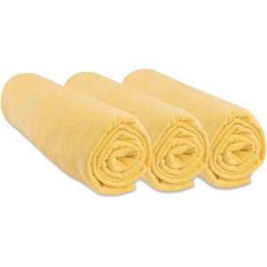 Kalanka-Lot De 3 Draps Housse 40x80 Cm Extensible Pour 40x90 Couffin Berceau Nacelle 40 X 80 | 100% Coton | Jaune Paille | Respirant | Sommeil Sain | Marque | Certifié Oeko Tex | Fabriqué En Europe - Neuf