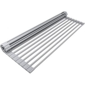 (33 X 43 X 1 Cm) (Gris) 18 Tubes Égouttoir Pour Évier De Cuisine ¿ Support Enroulable ¿ Étagère De Lave-Vaisselle Enroulable Résistant À La Chaleur ¿ Facile À Ranger - Neuf