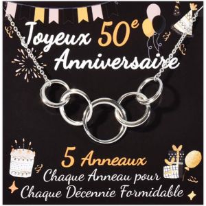 Kal-60 50 40 30 20 Ans Anniversaire Collier Cadeau D'anniversaire Femme Original Idee Cadeaux Anniversaire Pour Ma Fille A Sa Maman Tata Niece Belle Soeur Meilleure Amie Petite Fille Mamie Colliers B - Neuf