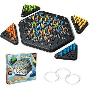 Chenquansarl-Jeu De Triangle En Cha&icirc;ne, &Eacute;checs Triangulaires En Cha&icirc;ne Interactifs, Jeu D'&eacute;checs Triangulaire, Partie Avec Des &Eacute;lastiques Triangle Pour Les Enfants Cadeaux De No&euml;l - Neuf