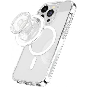 TRAHOO-: PopGrip Round pour MagSafe - Anneau Adaptateur pour MagSafe Inclus - Support et Poign&eacute;e pour Smartphone et Coques avec Un Top Interchangeable - Clear - Neuf