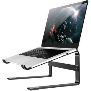TIANYI-Support Ordinateur Portable Haut - Support PC 10 &agrave; 18 Pouces &iquest; Universel ventil&eacute; pour Ordinateur Portable Compatible avec MacBook, Notebook, ASUS, Acer, etc &iquest; Aluminium Noir - Neuf