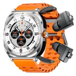 Montre Connectée Avec Écouteurs Intégrés Écran 1.53 Pouces Nfc Bluetooth Orange 2 Yonis - Neuf