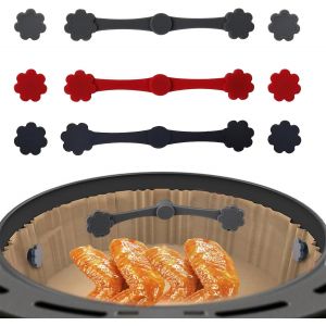 3 Ensembles Boucle Magn&eacute;tique En Silicone Friteuse &Agrave; Air, Aimant Pour Friteuse A Air Pour Doublures En Papier Parchemin Emp&ecirc;che La Combustion Du Papier, Formes Fleurs - Neuf