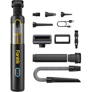 Slim V8 Apex Aspirateur De Voiture,Haute Puissance D'Aspiration 19Kpa Aspirateur &Agrave; Main,Charge Rapide Usb-C Aspirateur Sans Fil Pour Voiture,4 En 1 Aspirateur/Souffleur/Gonfleur/Pompe&iquest;Noir&iquest; - Neuf