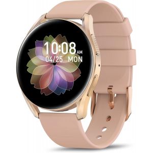 Montre Connect&eacute;e Femme avec Appel, 1.27"" HD Smartwatch Ronde, 123+ Modes Sportifs, &Eacute;tanche IP68, Moniteur de Sommeil Cardiofr&eacute;quencem&egrave;tre, Montre Intelligente pour Android iOS,Or Rose - Neuf