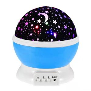 &Eacute;toiles Projecteur Lampe Pour Les Enfants Chevet Veilleuse Rotatif &Eacute;toile Ciel Lune Lumi&egrave;re Projecteur Pour Chambre Des Enfants Bleu - Neuf