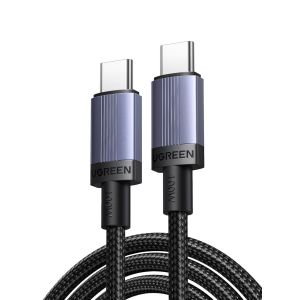 Câble USB C vers USB C PD 100W 20V 5A Câble Type C Charge Rapide et Sync Compatible avec iPhone 16e Plus Pro Max 15 14 13 Galaxy S25 Ultra S24 iPad Air mini MacBook Pro Air Pixel 9 (0.5M) - Neuf