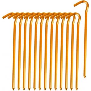 Eryi-16 Pièces Piquets De Tente En Métal, Piquets De Camping,Piquets De Tente En Aluminium Crochets De Tente Pour Jardin, Voyage, Randonnée (Or) - Neuf