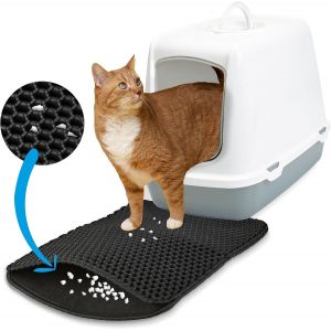 Shiliu-Tapis Litière Chat Xs Noir : Tapis De Litière 30x40cm Lavable Extra Petit U2013 Ramasse-Litière Compact U2013 Tapis Pour B[ - Neuf