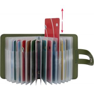 NSIECD-Porte Carte de Cr&eacute;dit Femmes Homme Blocage RFID Portefeuille PU Cuir 40 emplacements (Vert) - Neuf