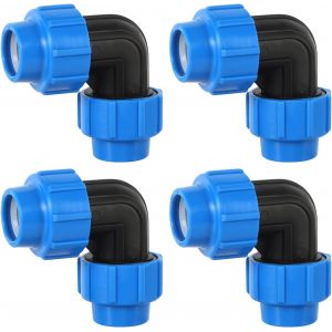 NouvelHorizonstore-Raccord Coud&eacute; &agrave; 90 Degr&eacute;s 25mm X 25 mm, 4 Pi&egrave;ces Raccords De Plomberie Coud&eacute;s Pour Tuyau D&iquest;eau Pe De Compression, Connecteur Plastique Pp Raccord Pour Installations Int&eacute;rieures Et - Neuf