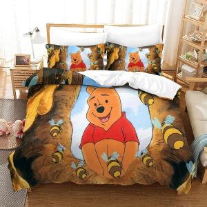 Winnie The Pooh Housse De Couette Imprim&iquest;&iquest;E En D Avec Taies D'oreiller Et Housse De Couette &iquest;&iquest; Fermeture &iquest;&iquest;Clair Dissimul&iquest;&iquest;E Parure De Lit Super Douce Et - Neuf